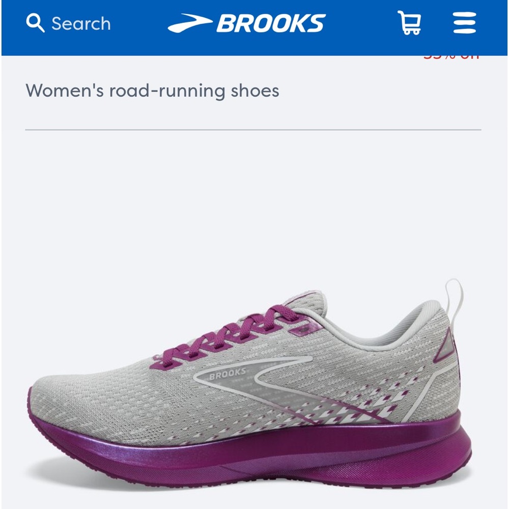 Brooks Levitate 5 Grey and Lavender Running Shoes- Size 8